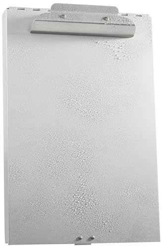 Amazon Basics Metal Clipboard with 2 Compartments, Letter Size, 250 Sheet Storage Capacity, Office Supplies, Silver, 14.09 x 9.21 x 2.6 inches