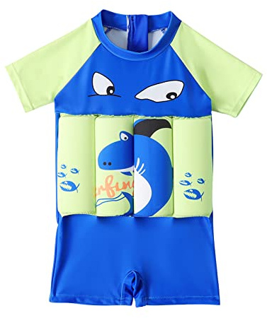 COMIOR Baby Auftrieb Badeanzug Mädchen Float Suit Jungen Schwimmhilfe ab 6 Monate mit Verstellbarem Auftrieb Schwim Kostüm Kinder Swimwear Swimsuit Badeanzug mit Bein