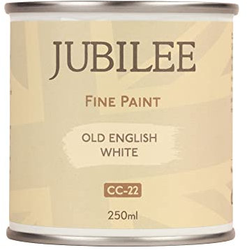 Guild Lane Jubilee Furniture Paint - Old English White 250ml - Chalk Paint Alternative for Wood, Metal, Glass & More - Durable, Water-Based, Soft Sheen Finish - No Primer or Wax Needed