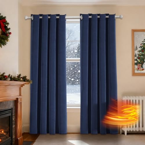Ystyle Tende Oscuranti 100% Velluto Per Interni 2 Pezzi, 140x300cm, Tenda Termica Isolante Freddo E Caldo, Antifreddo Tende Natalizie Soggiorno Moderne Camera Da Letto Con Anelli, Borgogna