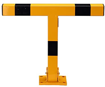 Cerraduras de estacionamiento de Tubo Cuadrado Pilotes de estacionamiento Barreras de estacionamiento Plegables Bloqueador de estacionamiento Manual Pila de estacionamiento 40x50 cm Amarillo