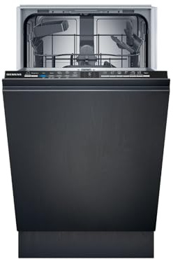 Siemens SR61HX16KE iQ100 Vollintegrierter Geschirrspüler 45 cm, Besteckkorb, varioSpeed Plus, Effizienter und Leiser Betrieb, smartStart, aquaStop, infoLight, Home Connect