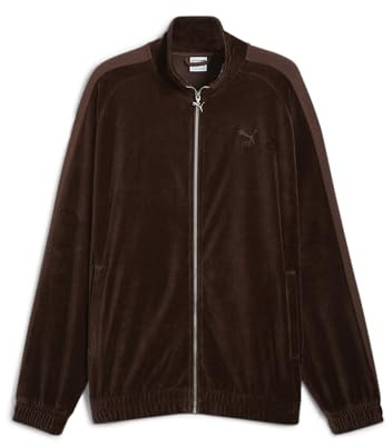 PUMA Men's T7 Oversized Velour Track Jacket, Espresso Brown, M
