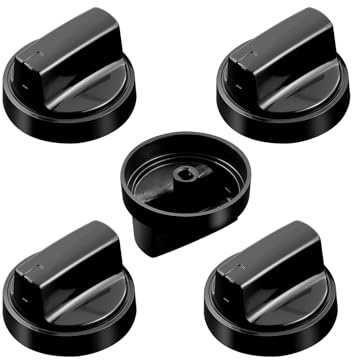 Anniparts WB03X24904 Stove Knobs Cooktop Replacement Parts for GE Cooktop Range Adora Electric Oven Black JB625RK4SS Control Burner JB625RK8SS Stove Top Knobs 5 Pcs
