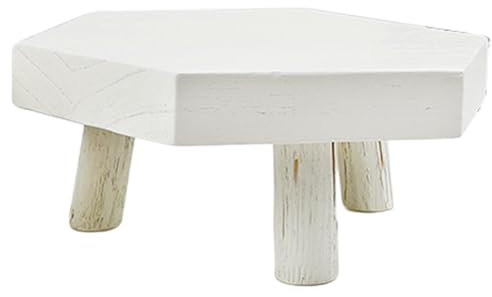 de madera interior, tenedor del pote de madera, taburete de la maceta, soporte básico del tenedor de la maceta del taburete de madera, zócalo del soporte de la flor hexagonal decorativo