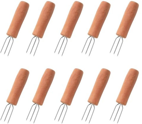 XMYCYuChen 10Pcs Ergonomic Handle Creative Corn Cob Forks Rustproof Steel Corn Holders Stay Firmly Corn Forks Prong for Outdoor Kitchen Tool
