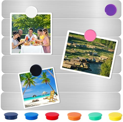 DUJEQM Lavagna Magnetica da Parete - 6 Pezzi Bacheca Magnetica con 10 Magneti Colorati, Strisce Magnetiche Autoadesivo Lavagna Magnetica Frigo per Calamite Calendari Fotografica Casa Ufficio Cucina