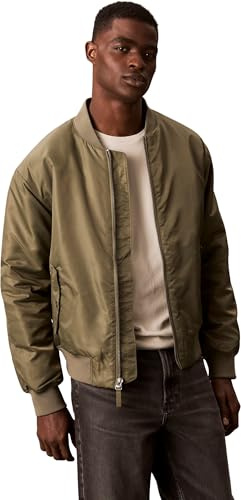 Calvin Klein Cazadora bomber Hombre Jeans Hero con cremallera, Verde (Dusty Olive), M