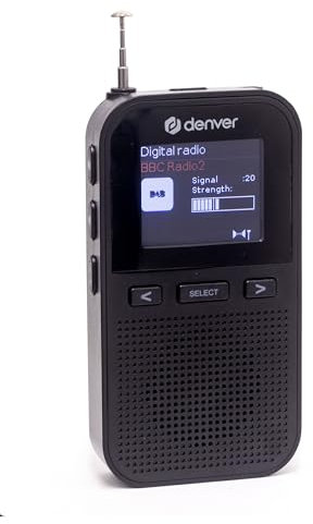 Denver Pocket DAB Radio Portable Radio- DAB Plus Digital Radios with Rechargeable FM Radio,Speaker & Headphone Jack - Mini Small Radios for Portable Personal Battery Powered Use