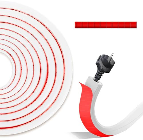 Goulotte Passe Cable Auto-adhésif 1M Type D (14 mm x 10 mm) - Cache Cable Mural Blanc Flexible pour Système de Gestion de Bureau à Domicile