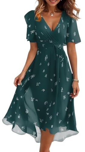 uxxnjfg Vestidos De Fiesta Mujer Elegantes Vestido Boho Manga Corta De Graduación Ceremonia Ropa Fiesta Primavera Casual Dress
