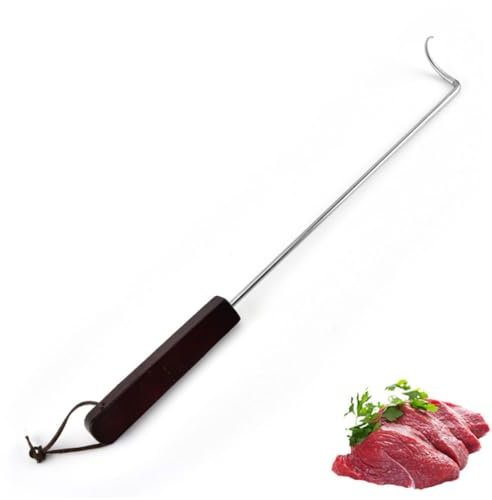 Veemoon Crochets à Viande en Acier Inoxydable Lot de 2 Ustensiles Cuisine pour Barbecue et Camping Manche en Outils de Grillade pour Viande et Légumes Accessoires Cuisine Extérieure