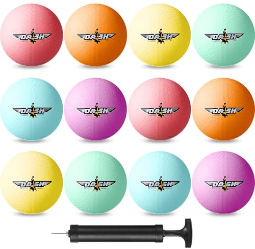 Jerify 12 pelotas inflables de 8.5 pulgadas para parque infantil a granel, pelotas deportivas inflables coloridas, Dodgeball, kickball para juego oficial, y divertidos juguetes y regalo para