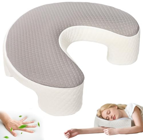 Almohada Dormir de Lado, Almohada Cervicales y Cuello de Espuma Viscoelástica, Almohadas Ergonómica para Aliviar la Presión de Cuello y Brazo, Almohada Ortopedica para Dormir de Lado y Propenso