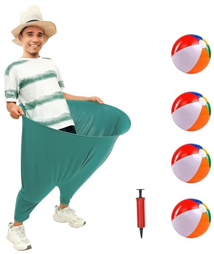 Granny Pants spel, Granny Pants Yard Game kastspel med 4 hoppbollar, roliga jättestretchiga byxor, mormorbyxor trädgårdsspel, gårdsspel för barn vuxna, familjesammankomster party fältfest lekset