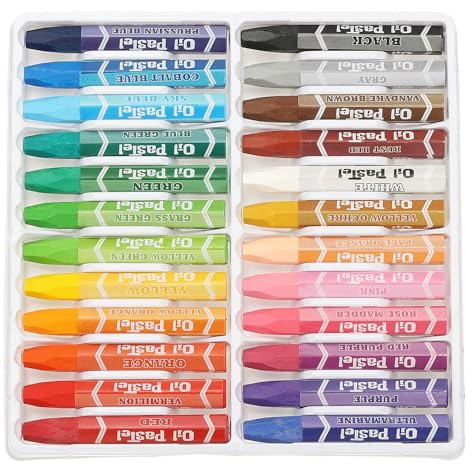 PATIKIL 24 Couleurs Pastels À L'huile, Craies Grasses Douces Pastels Vibrants Et Crémeux Bâtons Fournitures Artistiques Pour Peinture Dessin Mélange Graffiti Pour Artistes Débutants