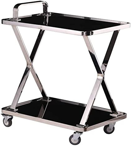 Carrello da bar versatile – Carrello per bevande in metallo con ruote per hotel, ristoranti, eventi all'aperto, intrattenimento, uso in cucina e conservazione degli alimenti
