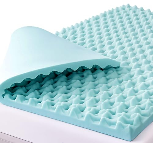 DMI 2-Inch Foam Mattress Topper, Egg Crate Foam Pad for Support, Air Circulation, Pressure Relief & Weight Distribution, Twin Size 33 x 72, Blue