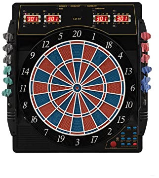 Karella Dartautomat CB-50, elektronische Dartscheibe mit 27 Spielen und 159 Spielvarianten, exakte Turniermaße in 2-Loch-Ausführung, Profigerät