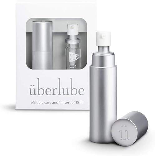 Uberlube Silicone Lube - Silver Travel Kit 15ml Unscented Silicone Lubricant Personal Lubrication - Latex-Safe Sex Lube Liquid for Couples, Flavorless, Anal Lube, Works Underwater - 15ml Silver