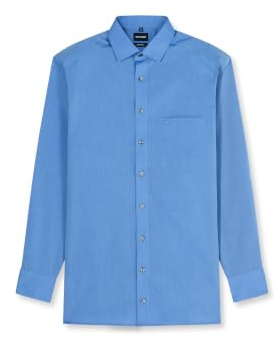 OLYMP Skjorta Comfort Fit kortärmad Herrkläder (New Kent, Chambray), Blå 15, 43