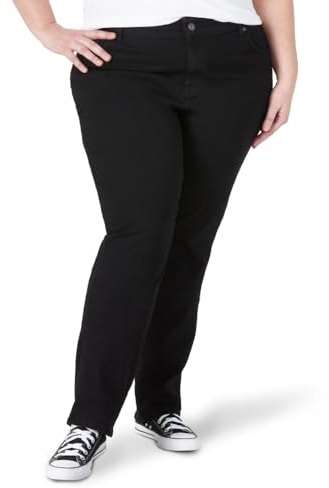 Lee Jeans a Gamba Dritta con vestibilità Rilassata Taglie Forti, Onice Nera, 54 più Donna