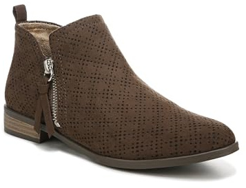 Dr. Scholl's Botas de tobillo con cremallera para mujer, (Microfibra perforada café chocolate.), 39.5 EU