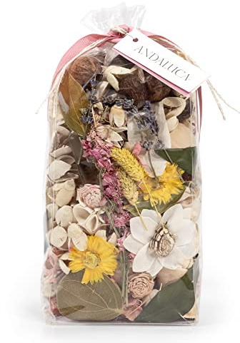 ANDALUCA Secrets of Spring Scented Potpourri | Made in California | Large 20 oz Bag + Fragrance Vial | Notes of Citron, Jasmine and Soft Woods | Floral Spring Home Fragrance