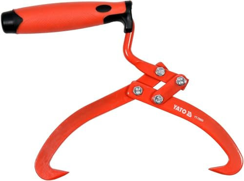 Yato Alicates de grumo| Pinza de agarre para el desplazamiento estable de troncos de madera - Herramienta profesional para el manejo de troncos Rojo/Negro