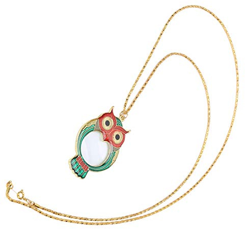 Magnifying Glass with Chain Practical Magnifying Glass, Owl Pattern 10X for Children Reading Tool The Elderly Gift