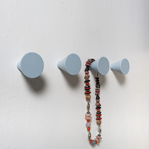 nidoshu Appendiabiti da Parete Singoli celesti - Attaccapanni da Muro per Ingresso Moderno Bagno o Cucine - Appendini Originali - Ganci Appendi Abiti con viti a scomparsa (Set da 4 appendini, celeste)