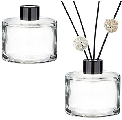 Bamboopack - Botellas difusoras de aceites esenciales vacías de cristal de 50 ml para aromaterapia, perfume, perfume, accesorios decorativos para el hogar y la oficina