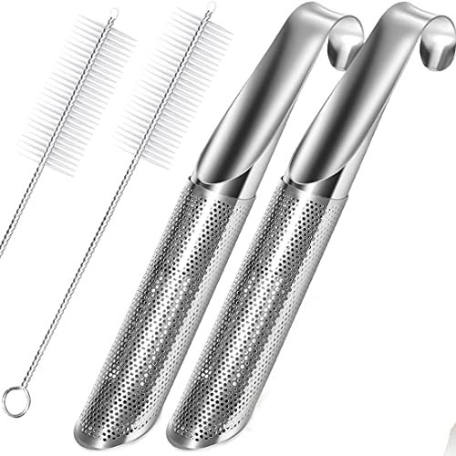 Graootoly 1 set di infusore da tè in acciaio , a forma di bastoncino, per foglie di tè sfuse, filtro a maglia fine