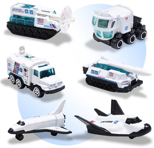 Oriate Weltraum Kinder Flugzeug Rakete Spielzeug, Space Shuttle Airplane Raketen Spielzeug für Kinder, Mond Forschungsbasis Raumfahrt Lernen Tortendeko Geschenk für Mädchen Jungen, Metal/Kunststoff