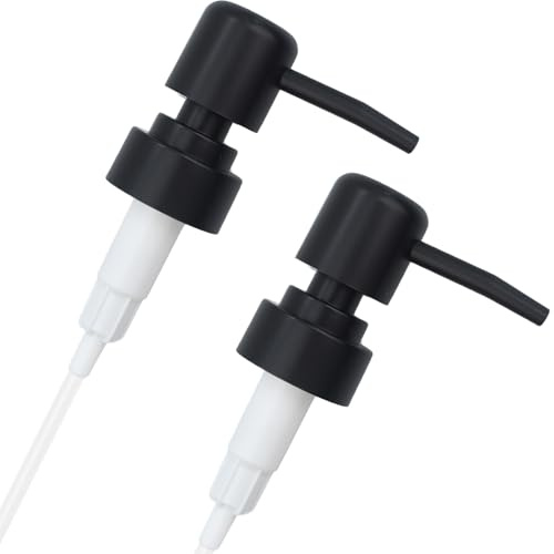 2 Piezas Bomba de Repuesto,Cabezal de Bomba Dosificador Jabon,Recambio Dispensador Jabon,Dosificador Jabon Bañopara Dispensador de Jabón con Botella Roscada de 28mm,ABS(Negro Esmerilado)