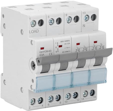 Interruttore di trasferimento manuale, interruttore di trasferimento manuale a doppia alimentazione 400 V CA 63 A 4P, interruttore di commutazione dellalimentazione di backup