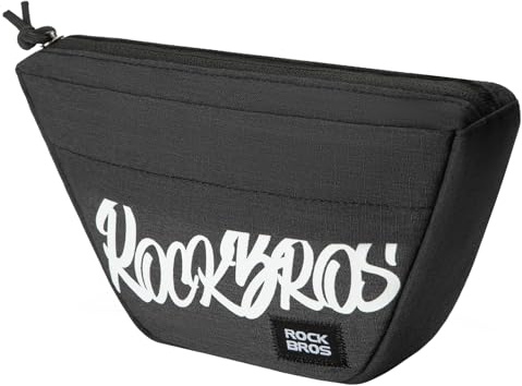 ROCKBROS 0.7L Bicycle Handlebar Bag, Lightweight Front Handlebar Storage Pack for Road, Mountain, Gravel and E-Bikes, Black