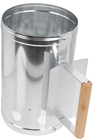 Toyvian 1pezzi Secchio per Combustione del Accendifuoco per Barbecue Secchio in Lamiera Resistenti di Ventilazione per Buon Flusso d Aria Manico in Legno Isolato Termicamente