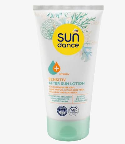 SUNDANCE After Sun Lozione sensitiva, 150 ml (con aloe vera, ialuronico e pantenolo)