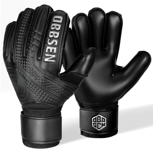 Obbsen Soccer Goalie Gloves for Kids, Youth&Adult Soccer Goalkeeper Gloves, Strong Grip Anti-Slip Latex Palm Breathable Goalkeeping Gloves with Fingersaves