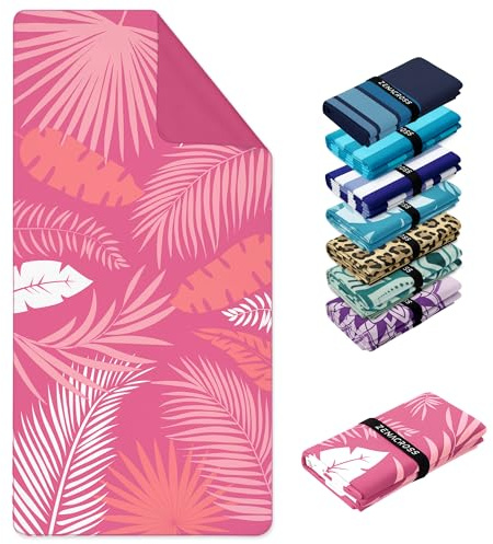 ZENACROSS Strandtuch XXL 90x180 cm - Mikrofaser Handtuch Groß - Schnelltrocknendes Handtuch Mikrofaser, Sandfrei - Leichtes und Kompaktes - Bali