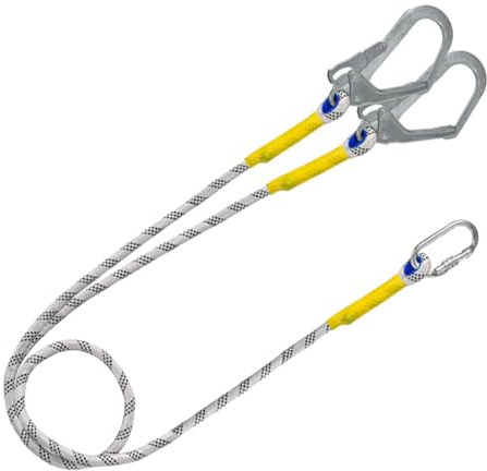Cuerda de Seguridad Anticaídas Cordón Duradero Alta Resistencia Tracción para Electricistas Escalada Trabajo en Altura- Gancho Doble