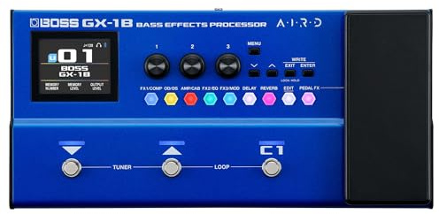 BOSS GX-1B | Ultraportabler Bass-Effektprozessor | Legendäre Verstärker & Effekte | Hochwertige AIRD Soundengine | Ideal für Bass-Einsteiger | Bluetooth-Verbindung | Flexible Leistungsoptionen