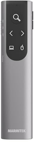 Controlador de presentaciones Marmitek WPR 400A – Puntero digital y Air Mouse – Función zoom y marcado – Receptor USB-C y USB-A – Presentación inalámbrica – Wireless Presenter – Clicker PowerPoint