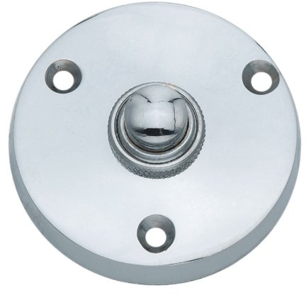 EuroArt Victorian Round Door Bell Push Press Button 52mm – Traditional Surface Mounted Entrance Doorbell (Polished Chrome)