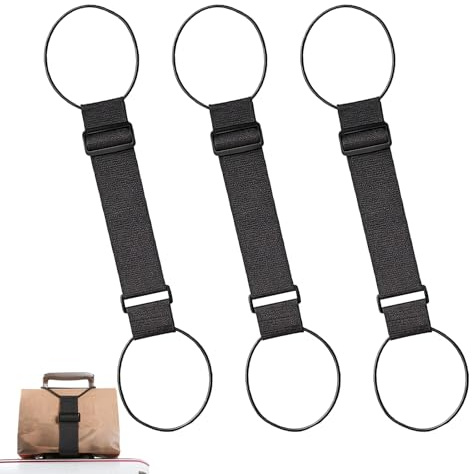 3 Pcs Luggage Straps for Suitcases, Adjustable Elastic Luggage Connector Straps for Suitcases, Portable for Handle Backpack Purse Attachment