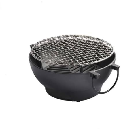 Jinhxofs Grill Cooker with Grate Portable Briquette Grill Griddle for Picnics, Backyard, 24cm