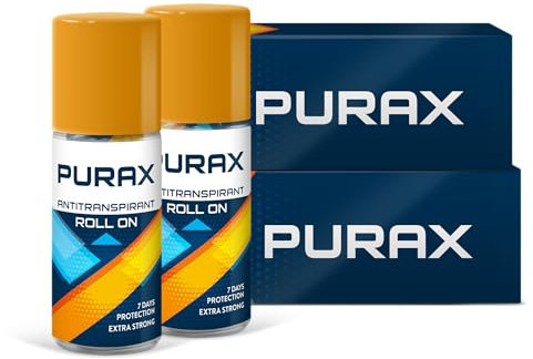 Purax Double Pack Antitranspirant Roll-On Extra Strong 50ml - 7 days protection, 2er Pack (2 x 50 ml)