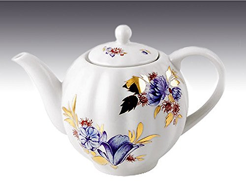 Religious Gifts Gold Painting Original Lomonosov Porcelain Golden Leaves Tea Pot 5 Inch