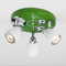 Lighbox Deckenstrahler mit Fußball Motiv Ø 31cm inkl. wechselbarer LED Leuchtmittel 3x3 Watt GU10, 3 x 300 Lumen, 3000 Kelvin, warmweißes Licht - schwenkbares Spotrondell - Metall grün/schwarz-weiß